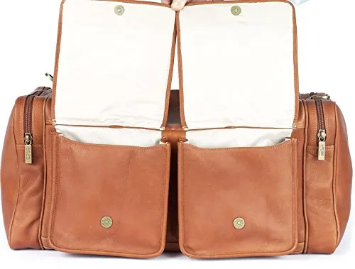 Claire Chase Distressed Hampton Leather Duffel Bag In Cafe