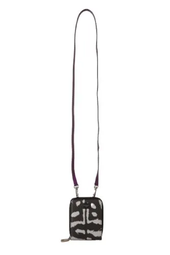 Elegant Purple Leather Bifold Wallet with Strap